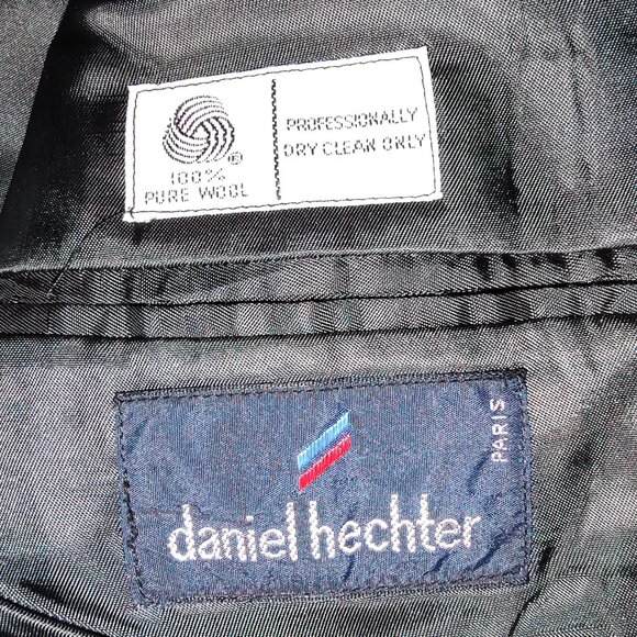 DANIEL HECHTER SPORT COAT BLAZER 100%WOOL GABARDINE NAVY 2-BUTTON 2-VENT SZ 40S - Picture 3 of 11